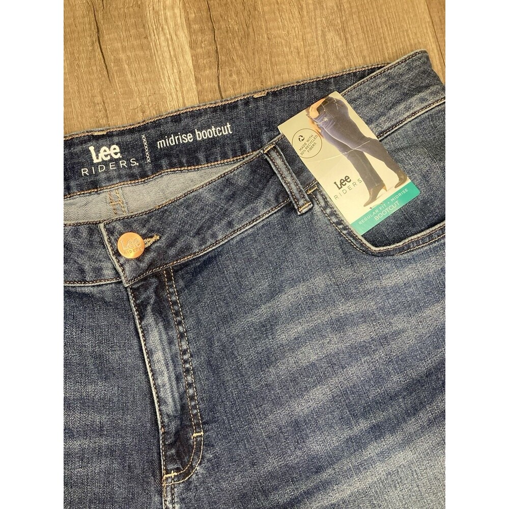 Lee Riders Mid Rise Boot 24W P Regular Fit Blue Jean Pants Denim Stretch New 29L - Picture 3 of 7